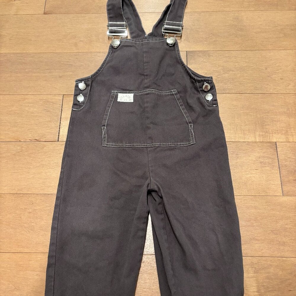 Claude & Co unisex grey cotton overalls dungarees romper age 1 - 2